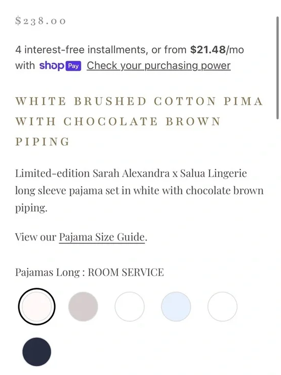 Brand new in package Sarah Alexandra x Salua Long Sleeved Pajama Set- Size M - Picture 6 of 9